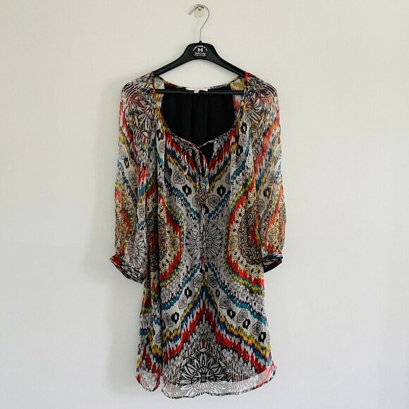 Lavender Brown Dresses & Skirts - Lavender Brown Woman Colorful Long Sleeve Dress Size M